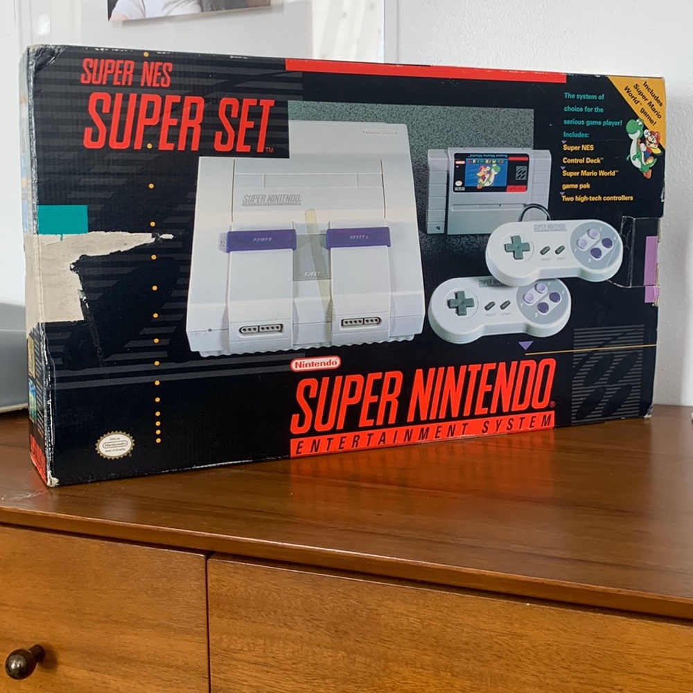Super Nintendo with Mario Paint.  Made in Japan 1991